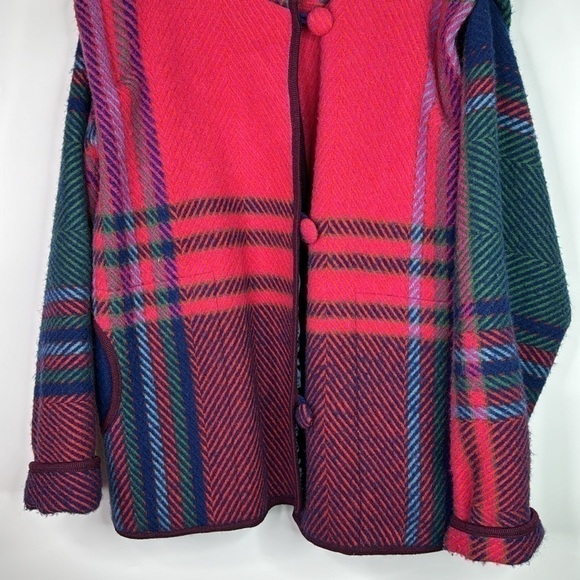 Vintage Riss Modell Bjorke Norway Pink Wool Button Lined Jacket Large - Picture 3 of 10